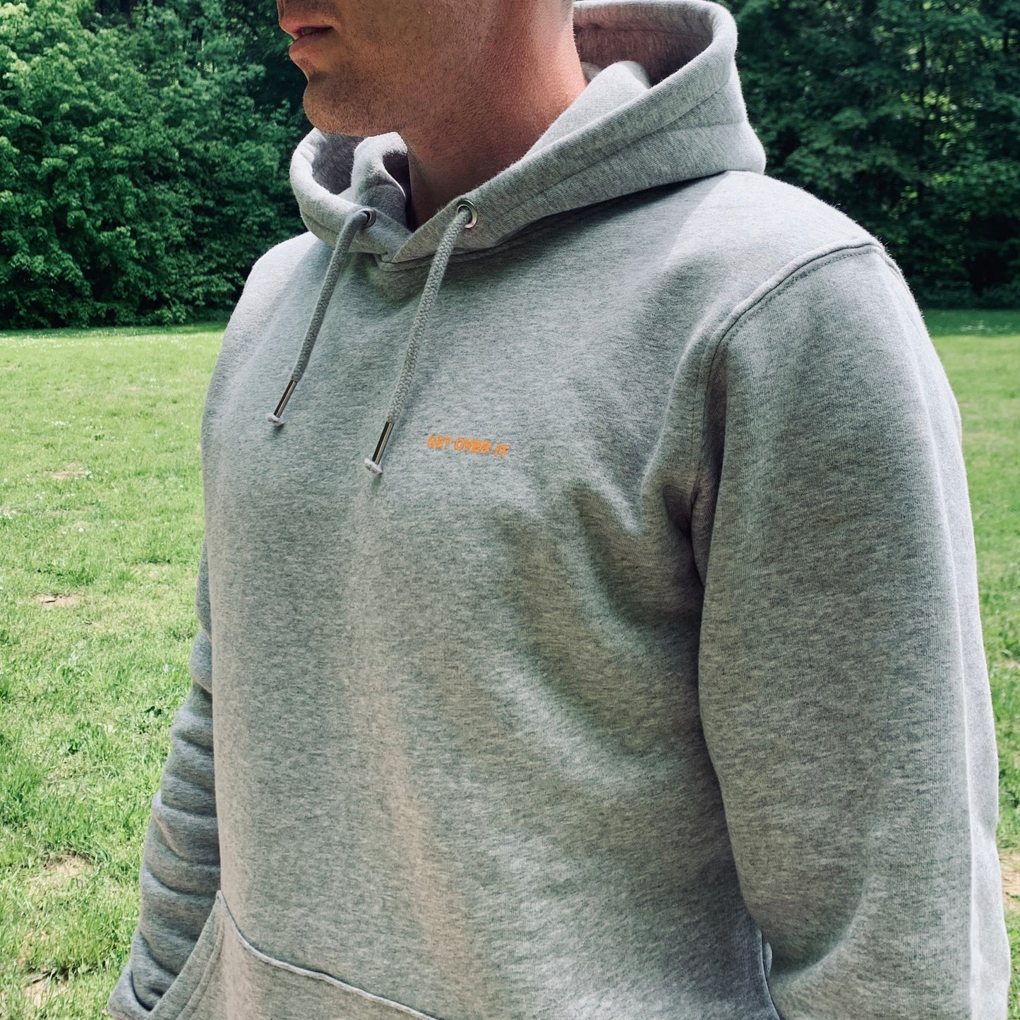 Hoodie grau GET OVER IT