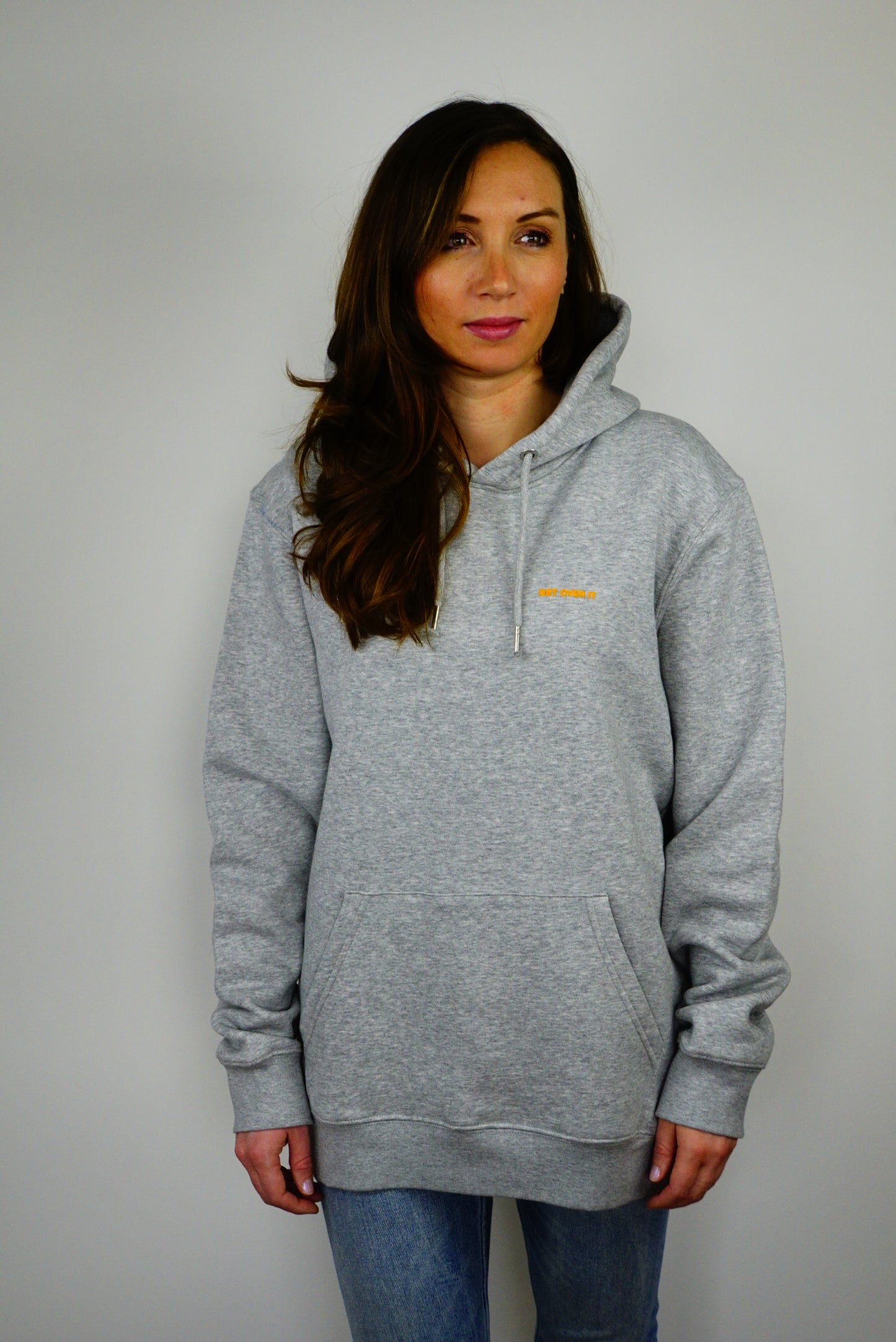 Hoodie grau GET OVER IT