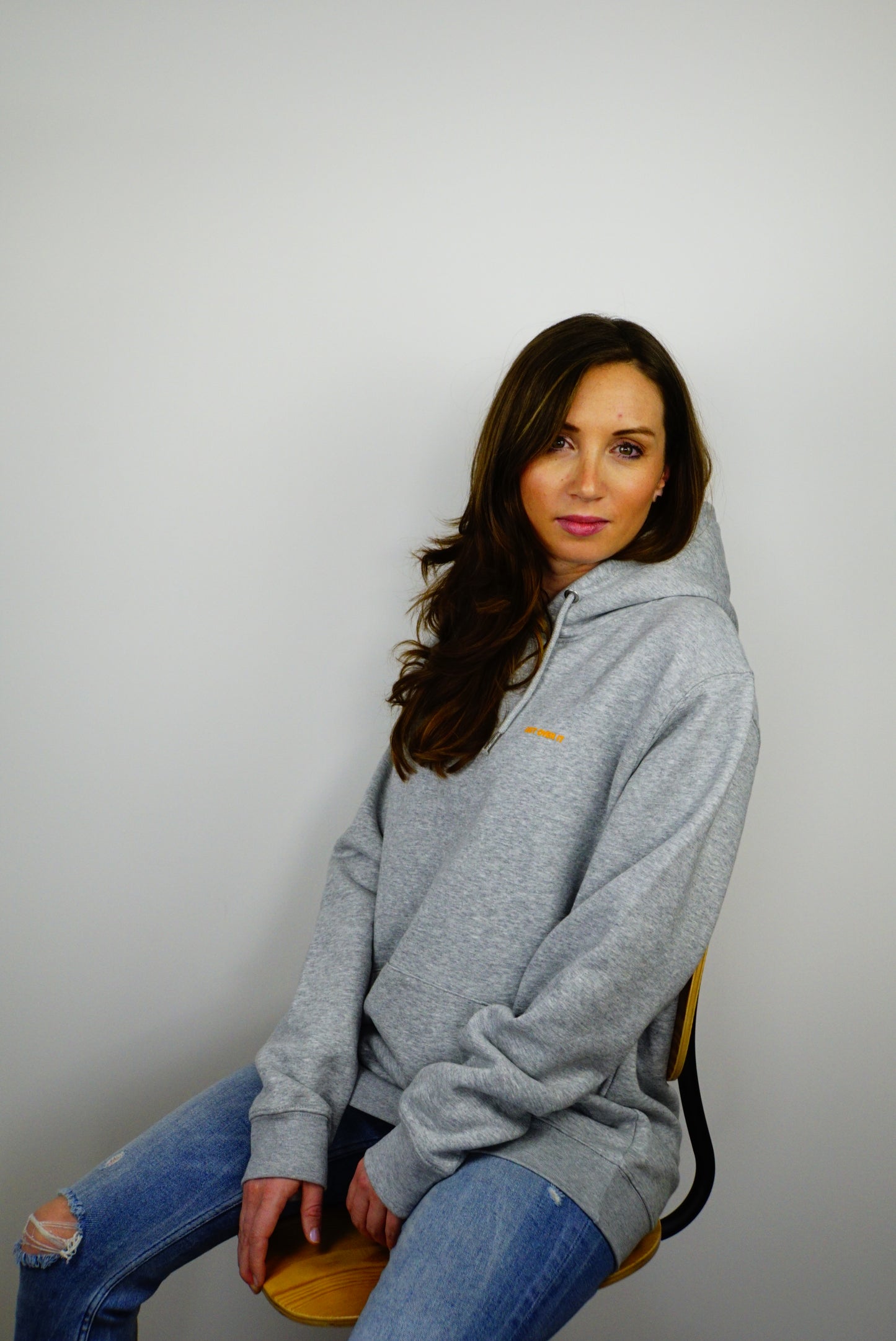 Hoodie grau GET OVER IT
