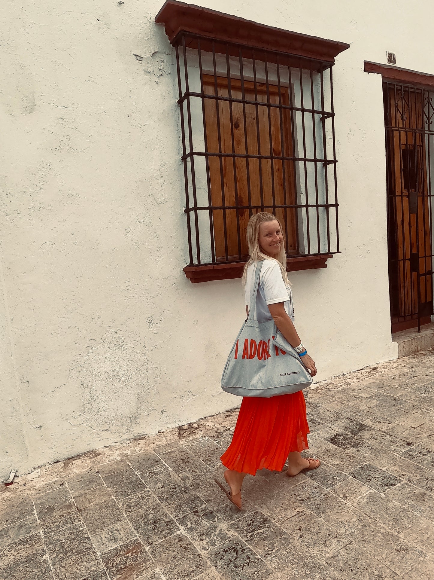 Shopping Bag grau I ADORE YOU