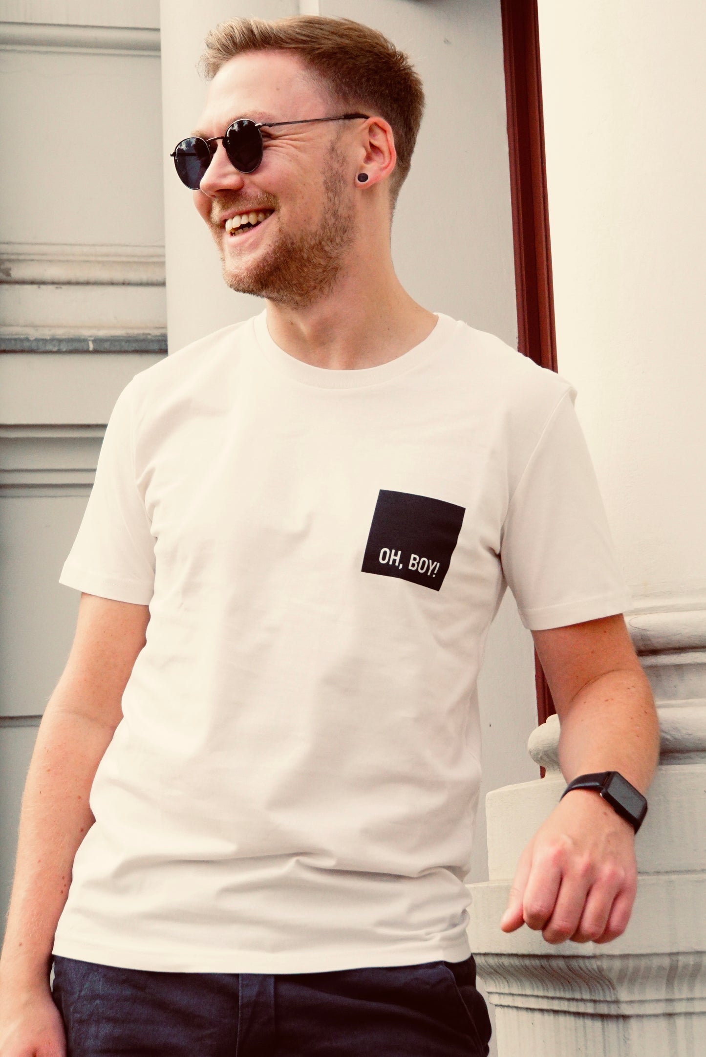 T-Shirt vintage weiß OH, BOY!