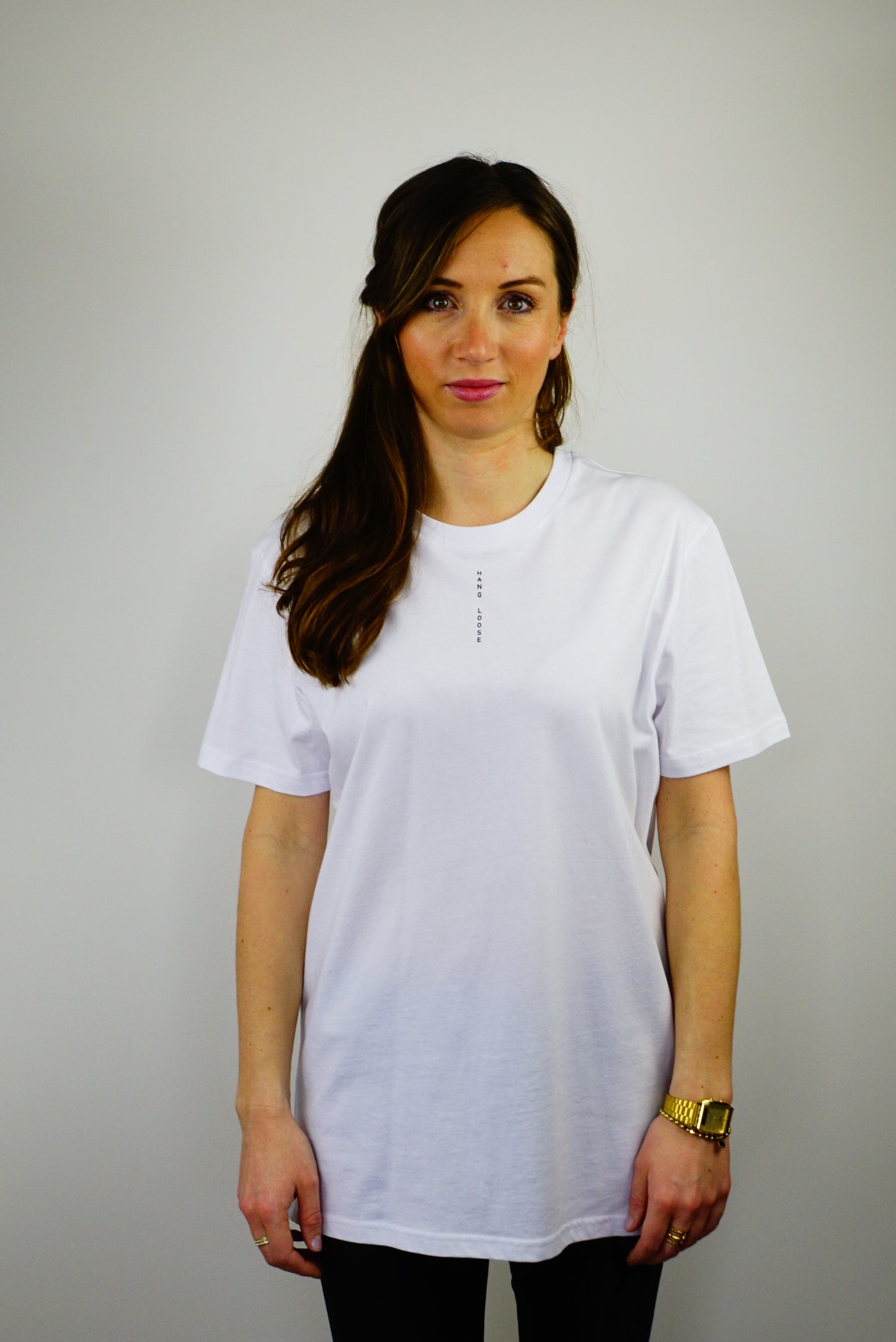 T-Shirt weiß HANG LOOSE