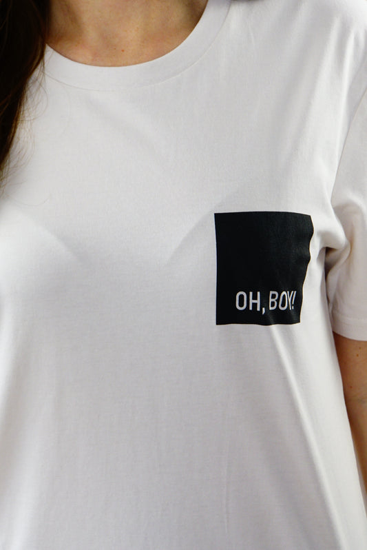 T-Shirt vintage weiß OH, BOY!